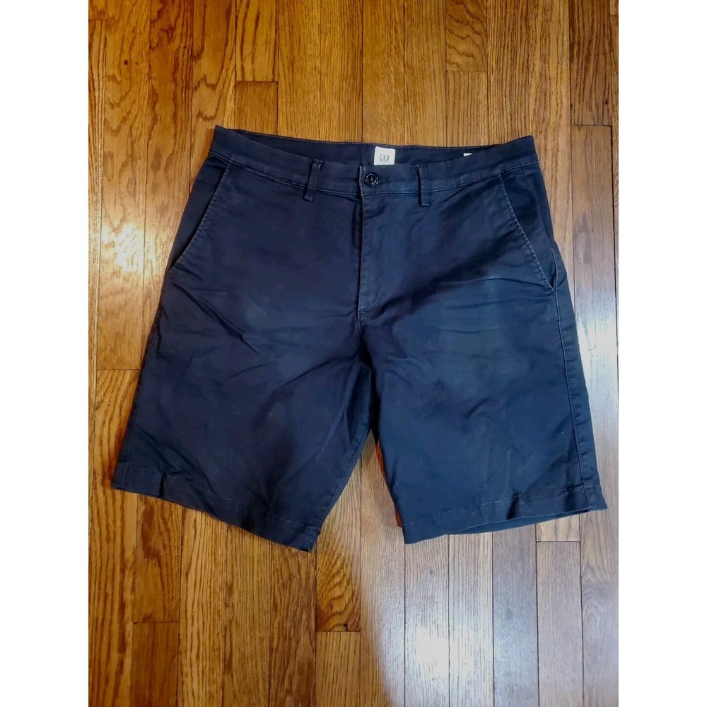 Gap Mens Essential Khaki 10" Chino Shorts Black Stretch‎ Size 32 Casual Summer